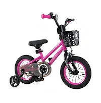Hongge 12 Inch Kids Bike Adjustable Bicycle with Front Basket for Children Aged 3-4 Years Old