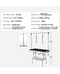Cozito 46" Foldable Pet Grooming Table with Dual Arms and Clamp, 330 lb Capacity