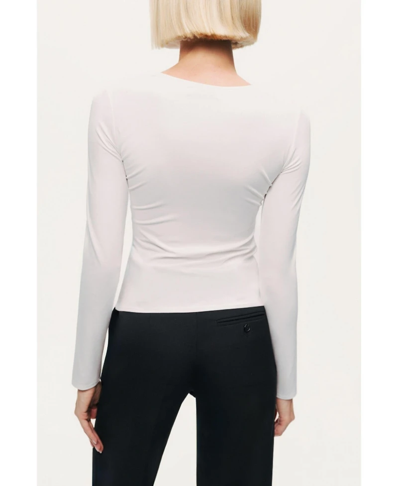Nocturne Women's Draped Detail Long Sleeve Top