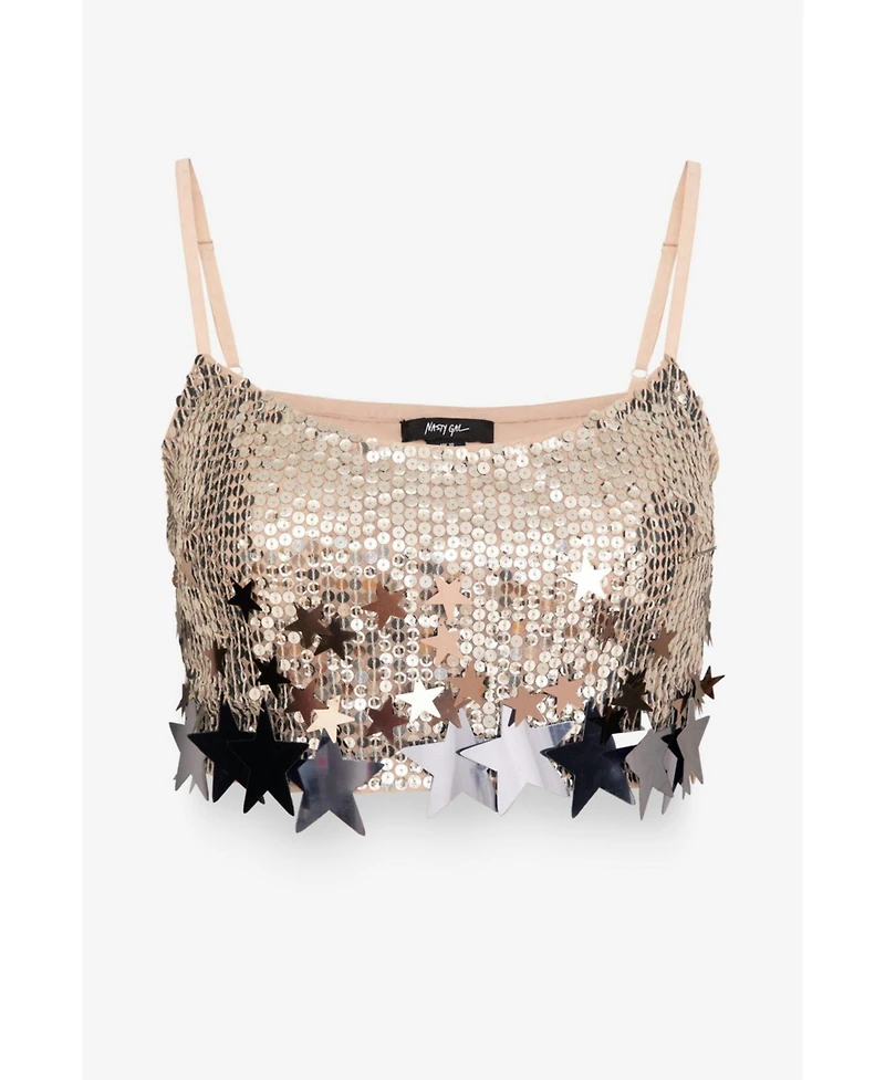 Nasty Gal Women's Embellished Star Trim Bralet