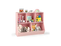 Slickblue Kids 5-Cube Wooden Toy Organizer with Safety Anti-Tipping