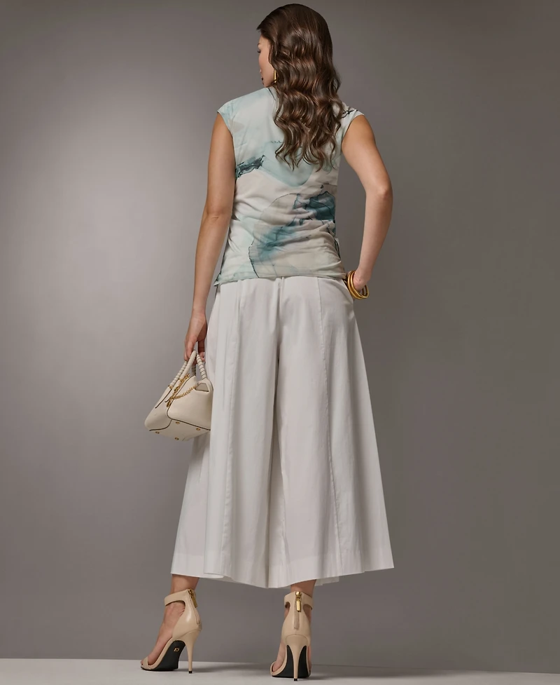 Donna Karan New York Women's Printed V-Neck Top