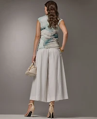 Donna Karan New York Women's Printed V-Neck Top