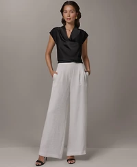 Donna Karan New York Women's Wide-Leg Pull-On Pleated Pants