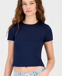 Hippie Rose Juniors' Cropped Crewneck T-Shirt