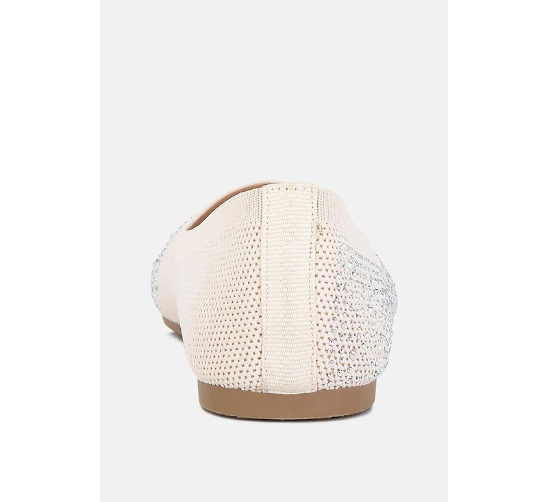 Splash rhinestones embellished ballet flats