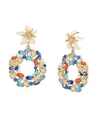 Betsey Johnson Faux Stone Starfish Doorknocker Earrings