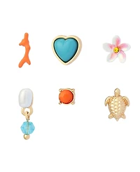 Betsey Johnson Faux Stone Beachy Stud Earring Set