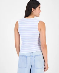 Madden Girl Juniors' Striped Ribbed Knit Sleeveless Top