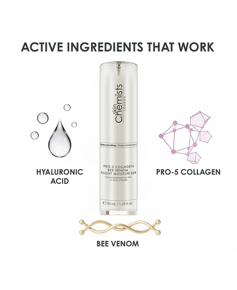 skinChemists Anti-Aging Pro-5 Collagen Bee Venom Night Moisturizer 50ml