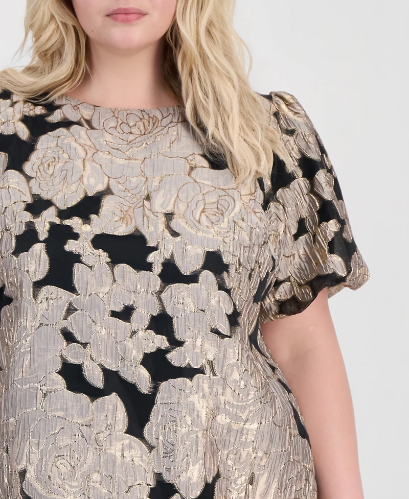 Connected Plus Jacquard Boat-Neck Dress