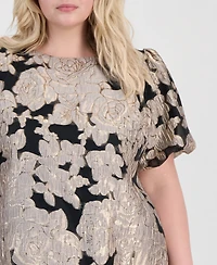 Connected Plus Jacquard Boat-Neck Dress