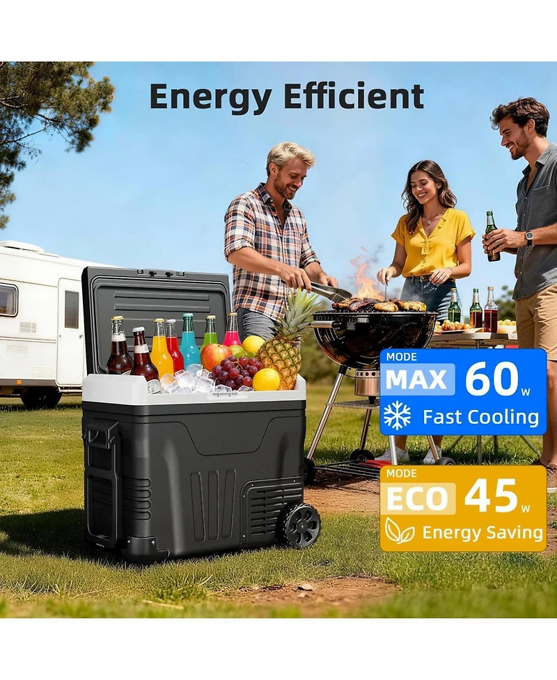 Cowsar 53QT Portable Refrigerator with Wheels