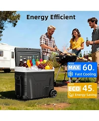 Cowsar 53QT Portable Refrigerator with Wheels