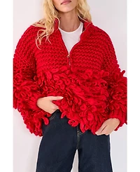 Nasty Gal Women's Loopy Quarter Zip Sweater