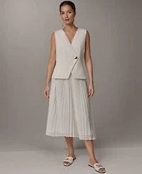 Donna Karan New York Petite V-Neck Midi Dress