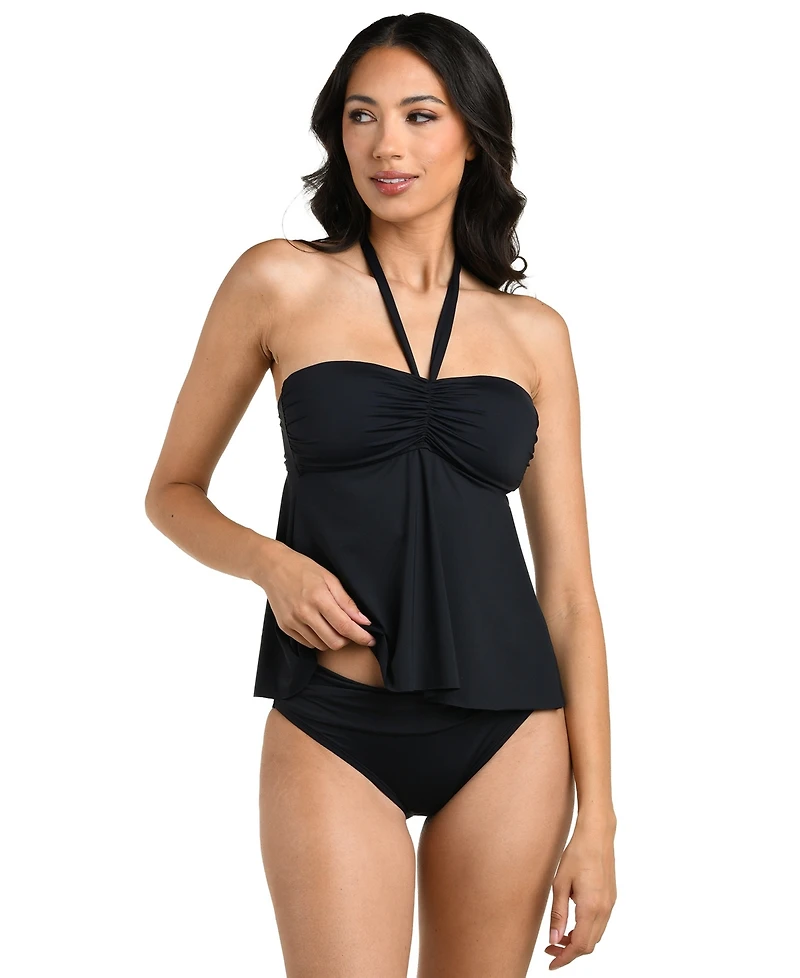 La Blanca Women's Island Goddess Bandeau Neck Tankini Top
