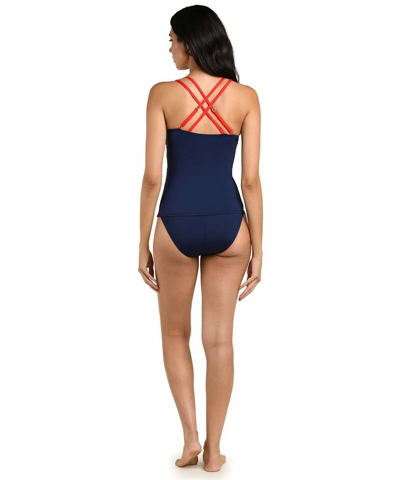 La Blanca Women's Americana Lace-Up Tankini Top