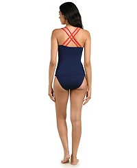 La Blanca Women's Americana Lace-Up Tankini Top