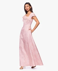 Xscape Women's Asymmetrical Neck Ball Gown