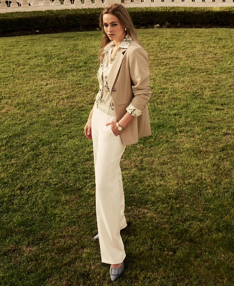 Anne Klein Women's Floral-Printed Button-Front Top