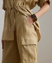 Lauren Ralph Lauren Petite Linen Wide-Leg Cargo Pants
