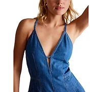 Free People Women's Nostalgia Denim V-Neck Shortall