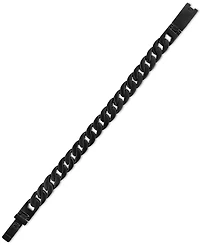 Esquire Men's Jewelry Black Double-Layer Curb Chain Bracelet in Stainless Steel