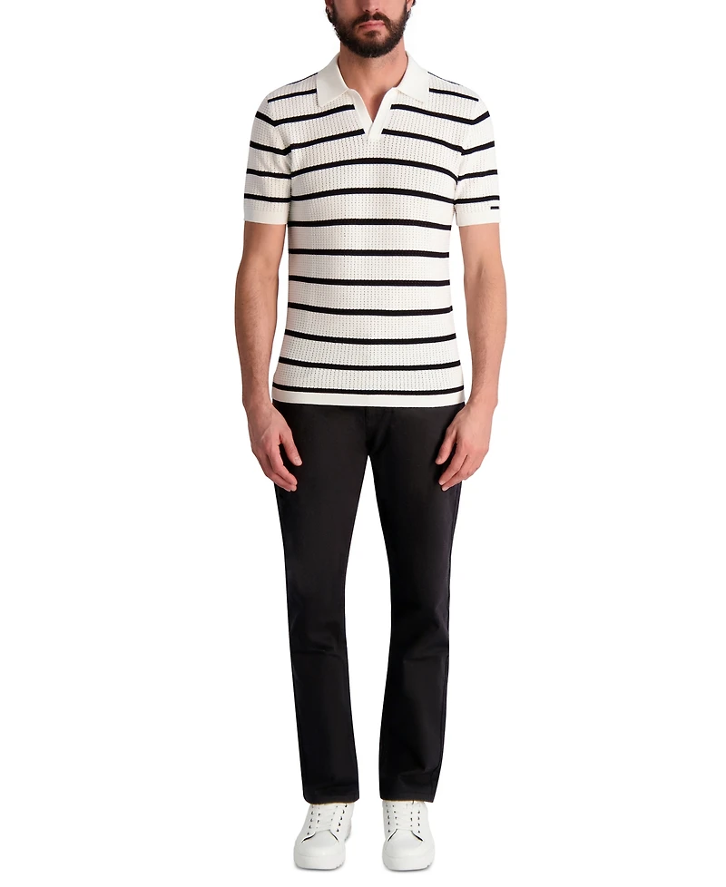 Karl Lagerfeld Paris Men's Short-Sleeve Regular-Fit Polo Sweater