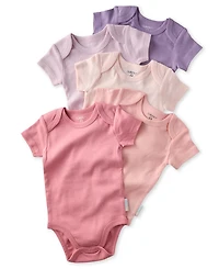 butterblu Baby Boys' or Girls' Short-Sleeve Bodysuit, 5-Pack