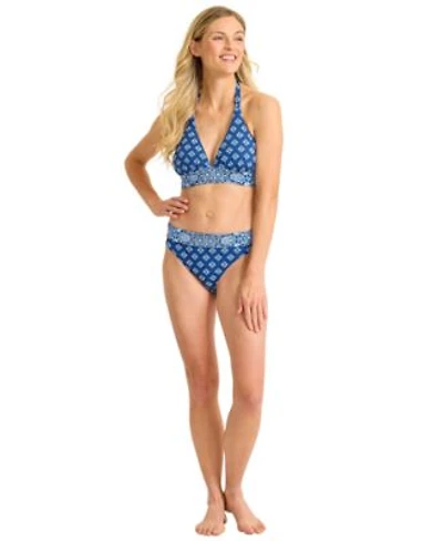 Tommy Bahama Womens V Neck Printed Swim Top High Waist Pull On Bottoms