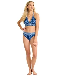 Tommy Bahama Womens V Neck Printed Swim Top High Waist Pull On Bottoms