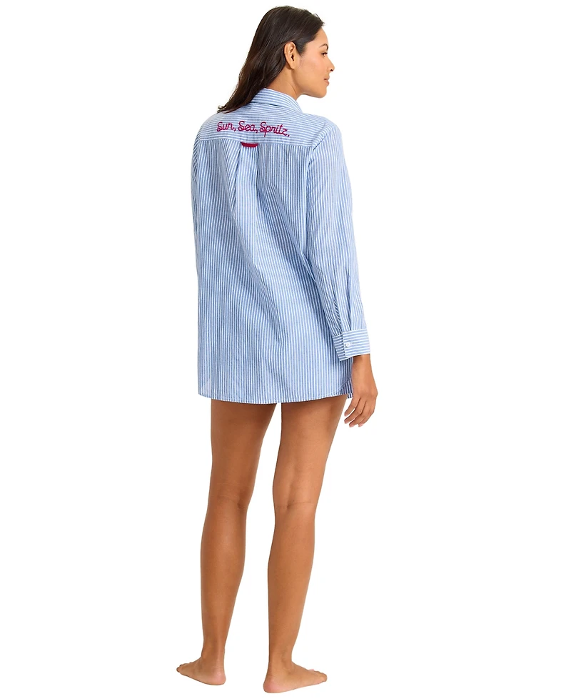 Tommy Bahama Women's Long-Sleeve Button-Front Swim Shirt