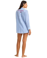 Tommy Bahama Women's Long-Sleeve Button-Front Swim Shirt