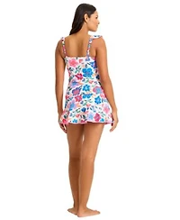 Tommy Bahama Womens Printed Tankini Top High Waist Flounce Swim Skirt