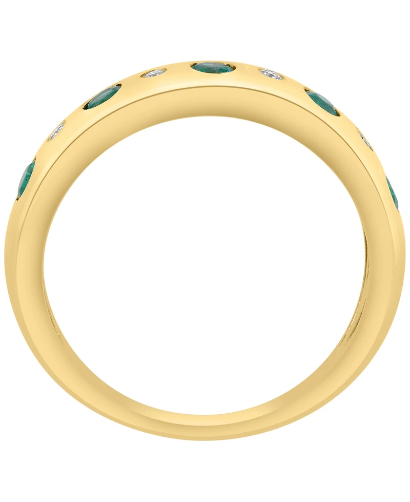 Effy Collection Emerald (1/3 ct. t.w.) & Diamond (0.03 ct. t.w.) Ring in 14k Yellow Gold