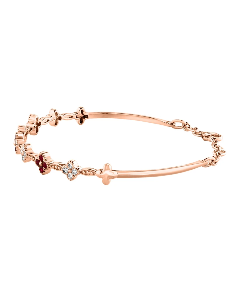Lali Jewels Ruby (1/2 ct. t.w.) & Diamond (1/3 ct. t.w.) Bangle Bracelet in 14k Rose Gold