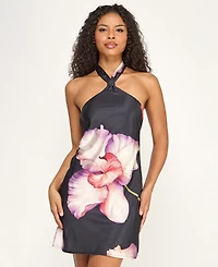 Seni & Cade Juniors' Placement Halter Neck Dress