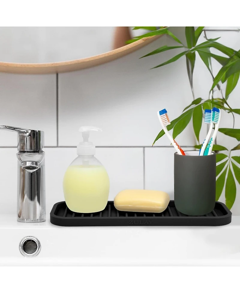 Silicone Sponge Holder for Kitchen Sink - Flexible Multipurpose Soap Tray Organizer