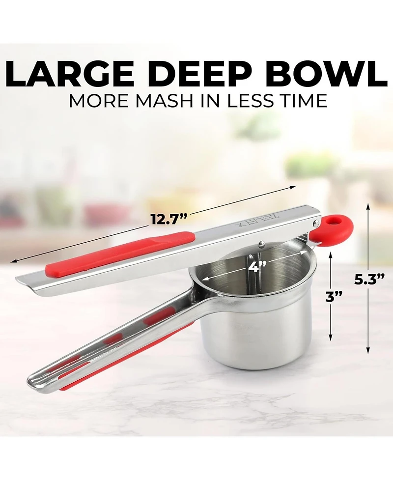 Zulay Kitchen Potato Ricer with 3 Interchangeable Discs