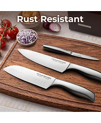 12 Piece Ultra Sharp Kitchen Knife Set with Block and Sharpener