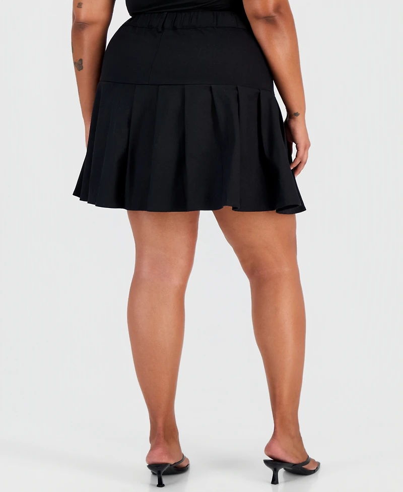 Full Circle Trends Trendy Plus Pleated-Hem Mini Skort