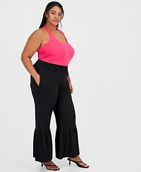 Full Circle Trends Trendy Plus Smocked-Waist Tiered Pants