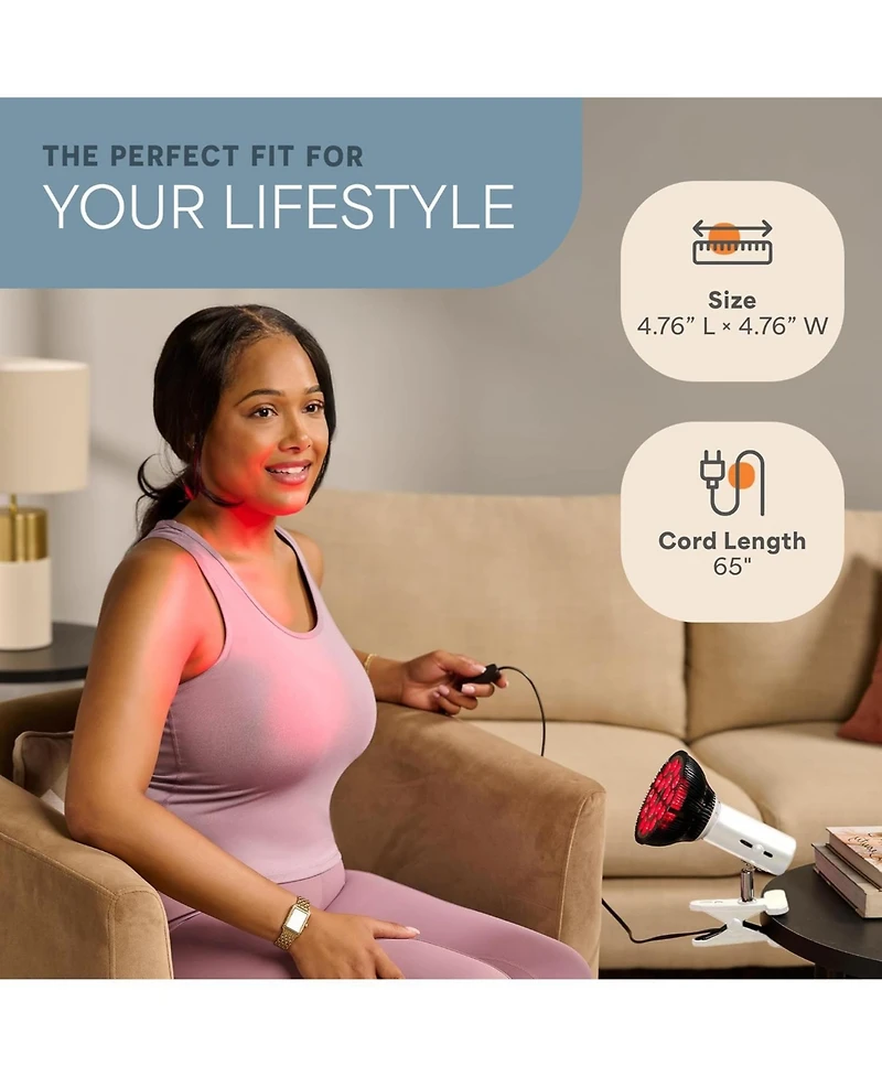 LifePro InfraGlow Red & Near Infrared Light Therapy Lamp – 18-led Clip-On Infrared Lamp for Body, Pain Relief, Skin Wellness & At-Home Recovery