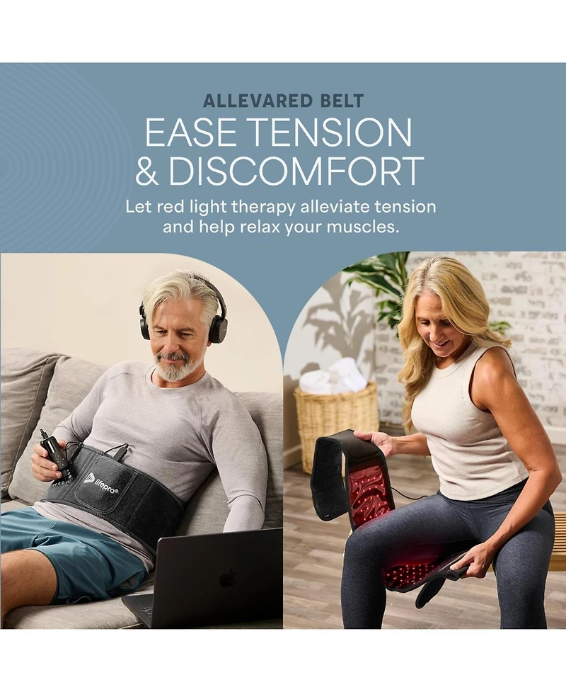 Lifepro Red Light Therapy Belt – 660nm & 850nm Infrared and Red Light for Pain Relief, Muscle Relaxation, Inflammation & Circulation Support