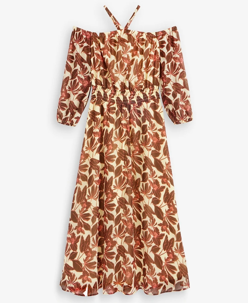I.n.c. International Concepts Petite Printed Halter Smock-Waist Maxi Dress, Macy's Exclusive