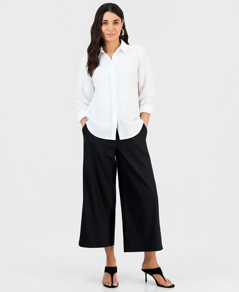 I.n.c. International Concepts Petite Button-Front Long-Sleeve Shirt, Macy's Exclusive