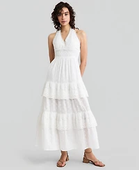 And Now This Women's Cotton Halter Tiered Maxi Dress, Macy's Exclusive