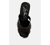 Blistronic Chunky Diamante & Rhinestone Cut-Out Sandals