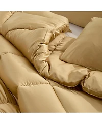 Snorze Cloud Comforter Set - Coma Inducer Ultra Cozy Bamboo - Oversized Comforter in New Wheat,Kg